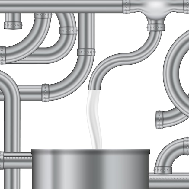 Vector proceso conceptual de llenado del tanque de almacenamiento de leche