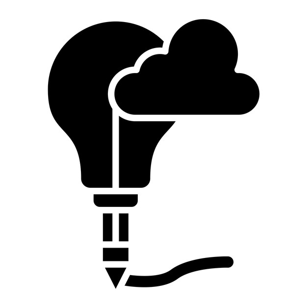 Proceso creativo Ilustración en negro sólido de glifo