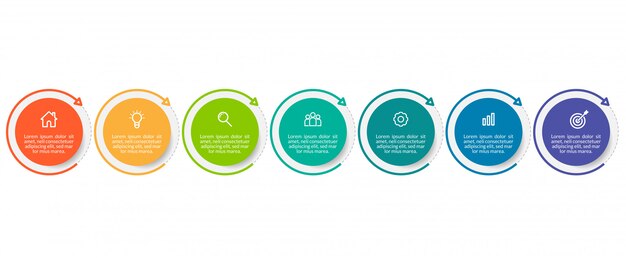 Proceso de diagrama de infografía