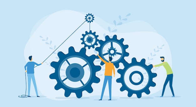 Proceso empresarial y concepto de trabajo en equipo empresarial