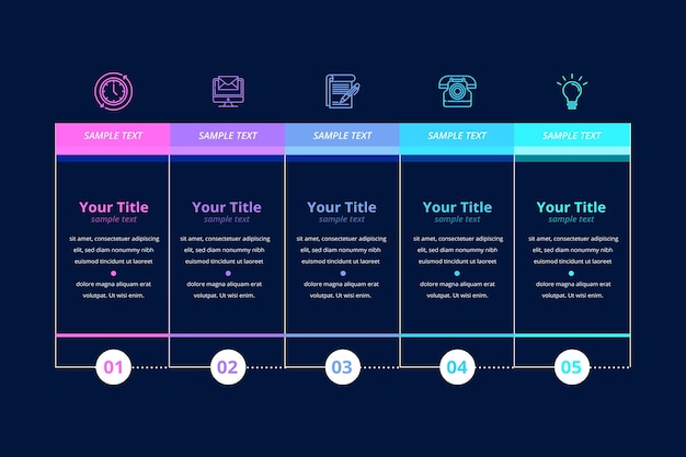 Proceso de gradiente infografía