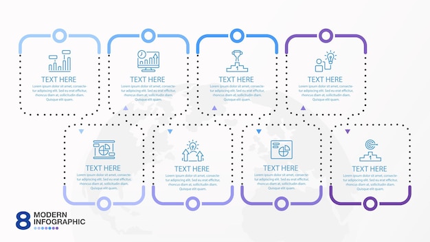 El proceso de la infografía cuadrada 8
