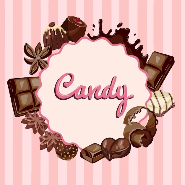 Proceso de producción de bolas de fresa y chocolate en el fondo del parque de atracciones Ilustración de alta calidad