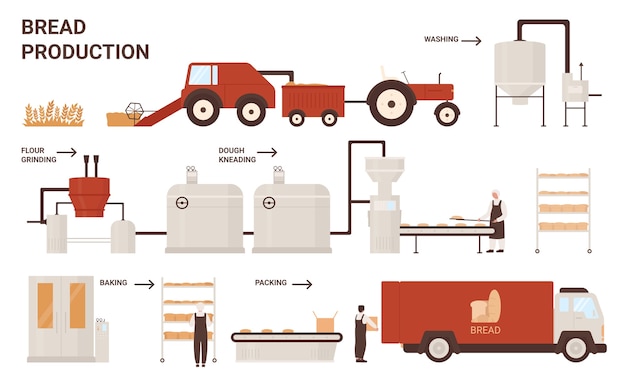 Proceso de producción de pan