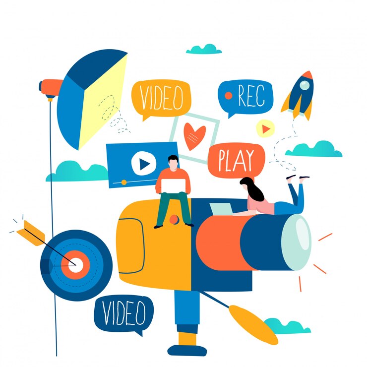 Vector produccion de camara de video