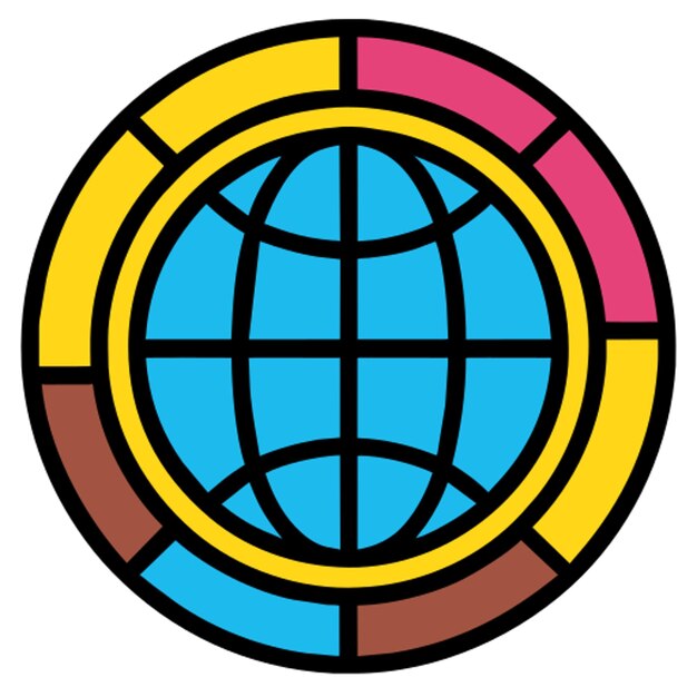 producir un icono de un globo rodeado por personas diversas que destacan el icono de la inclusión global