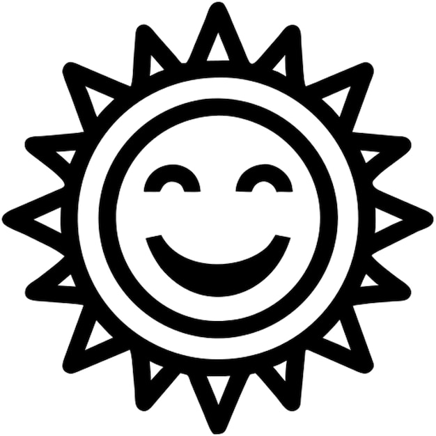 producir un ícono del sol amistoso con un ícono de cara sonriente