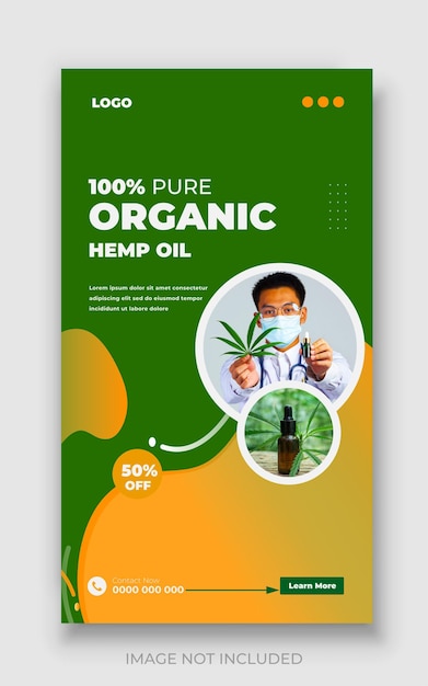 Producto de aceite de cáñamo servicio de redes sociales plantilla de publicación