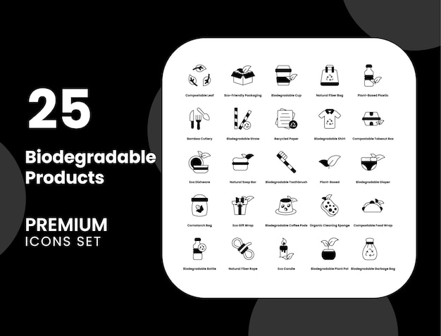 Producto biodegradable Vector Icon Ilustración de stock para envases ecológicos y sostenibles