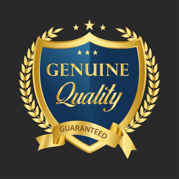 El producto Geneine garantiza el icono y las insignias del logotipo dorado