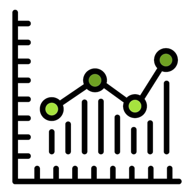 Producto gráfico icono contorno vector Diagrama gráfico Información plantilla color plano
