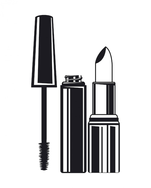 Vector producto de maquillaje y pintalabios