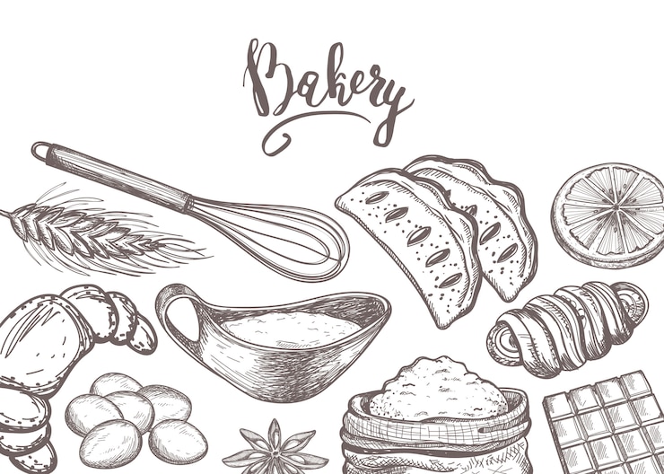 Vector producto de panadería casera vintage