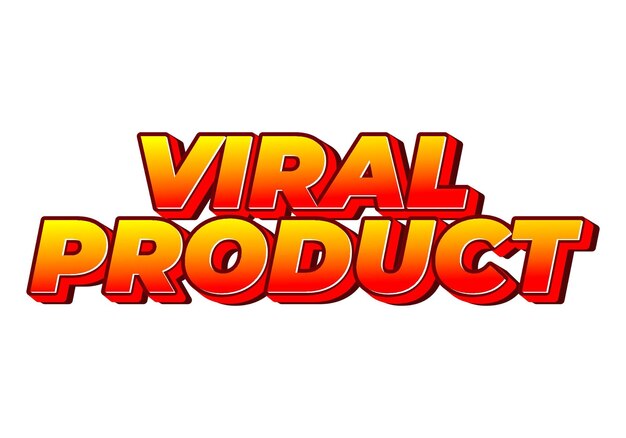 Producto viral Efecto de texto para artículos publicitarios o necesidades de redes sociales En estilo 3D