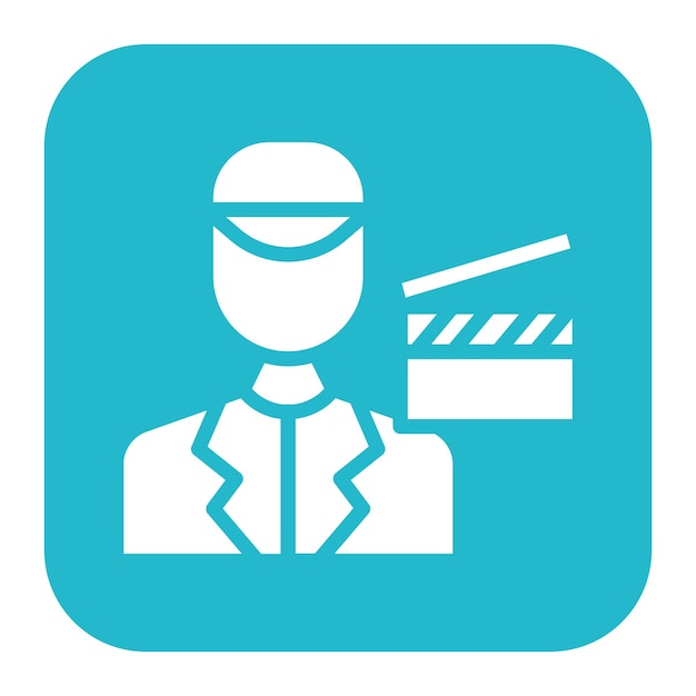 Productor Imagen vectorial de icono masculino Se puede utilizar para la realización de películas