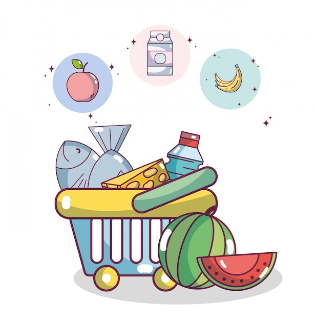 Productos alimenticios de supermercado.
