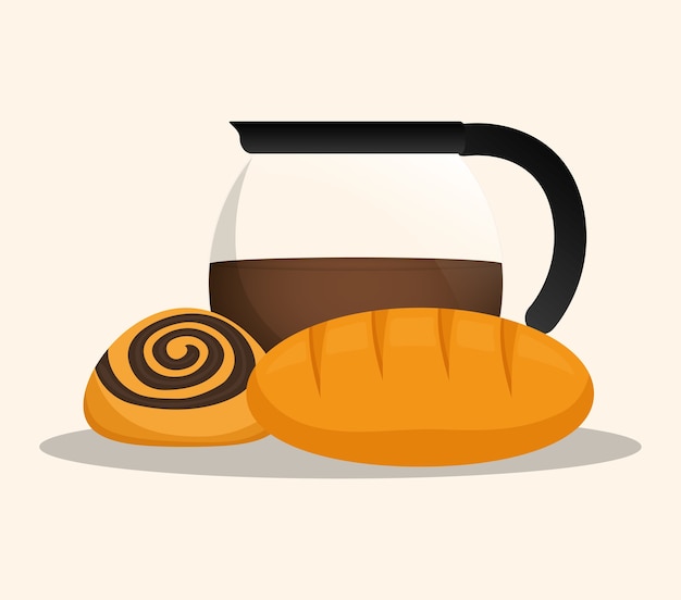 Vector productos de café panadería