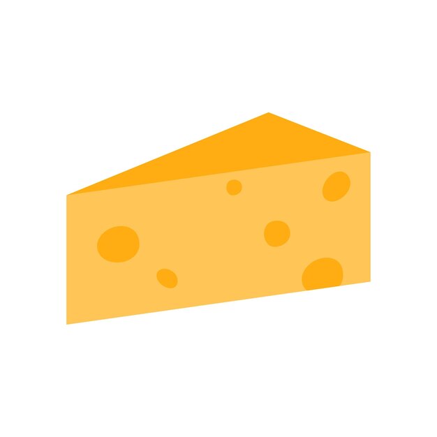 Productos lácteos en forma de rebanada de queso de forma triangular con agujeros
