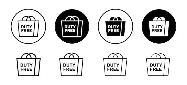 Productos libres de impuestos en la tienda del aeropuerto para comprar el icono de la tarifa barata