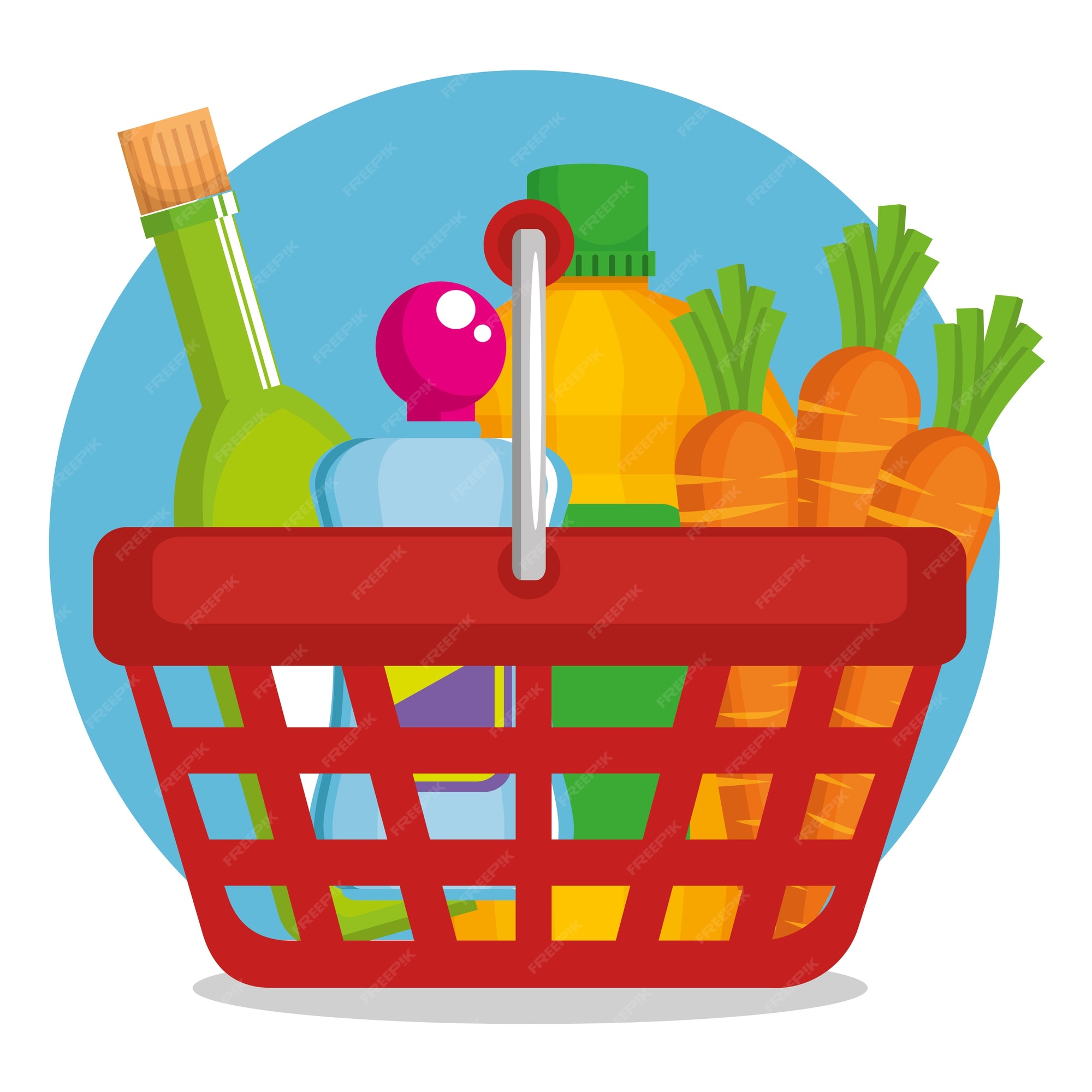 Продуктовая корзина вектор