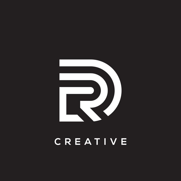 Profesional creativo de moda impresionante artístico DR RD inicial basado en el logotipo del icono del alfabeto.