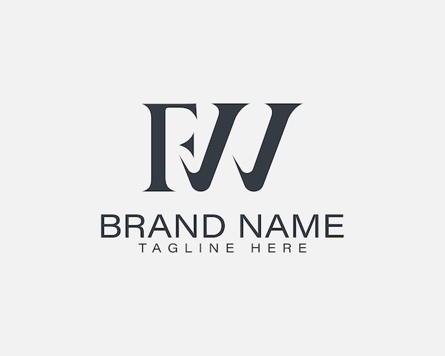 Profesional y de lujo FW FVV letra logotipo de identidad de marca creativa
