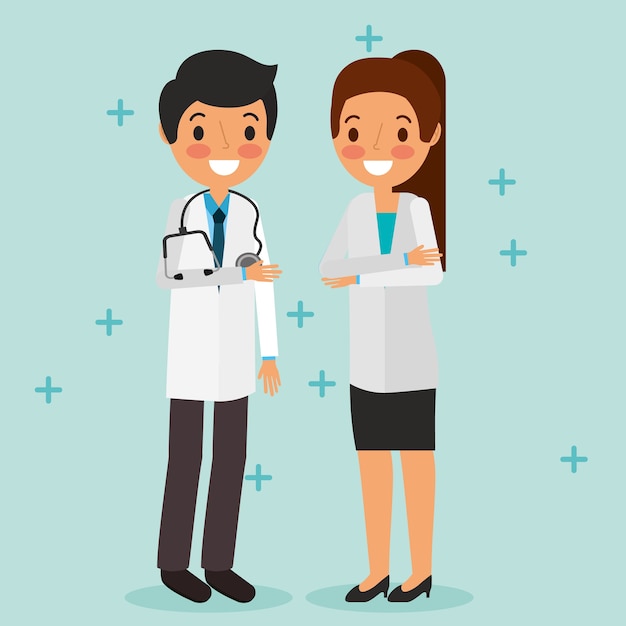profesional de personas médicas en el estetoscopio de capa uniforme