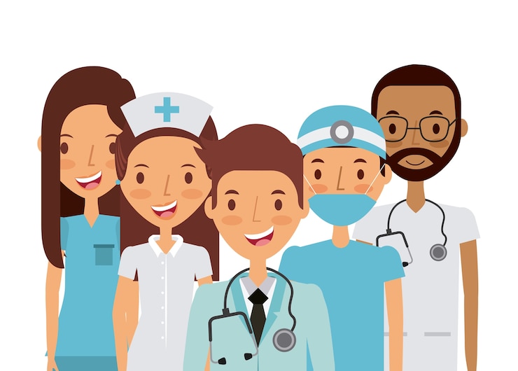 Vector profesionales de la medicina