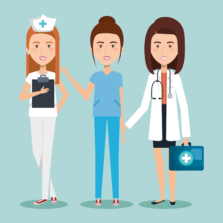 Vector profesionales de la salud