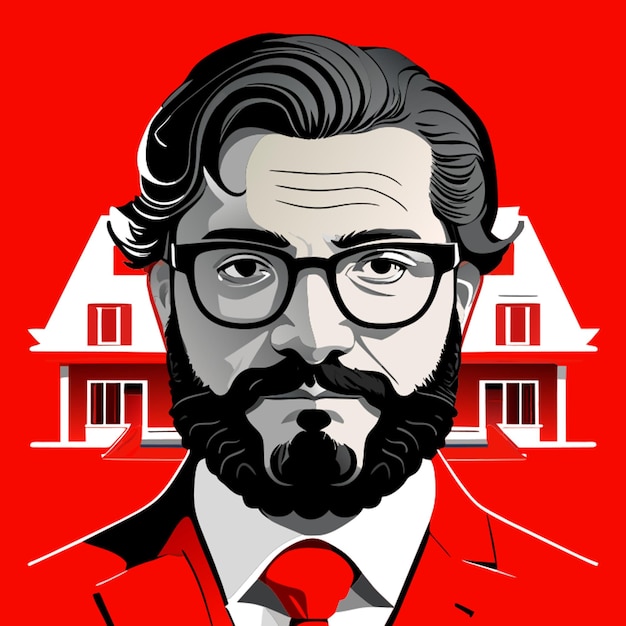 Vector el profesor de la casa de papel encuentra la ilustración del vector de liquidez