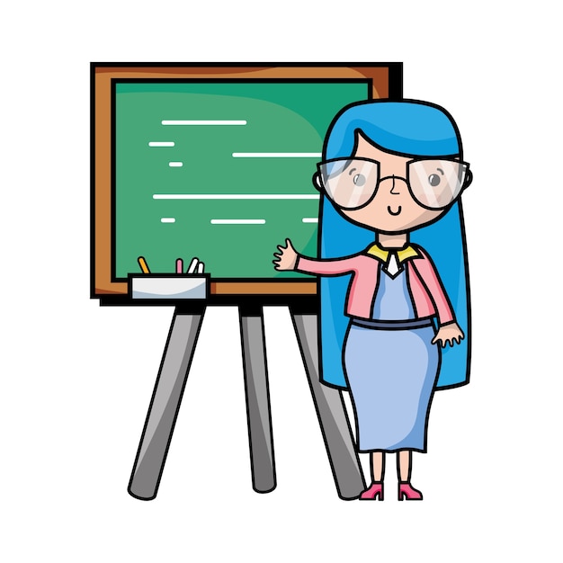 Profesor de clase de enseñanza en la pizarra