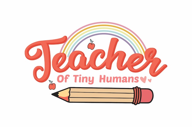 Profesor de diseño de camiseta de tipografía Tiny Humans