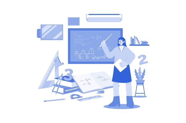 Profesor de matemáticas enseñando en el aula