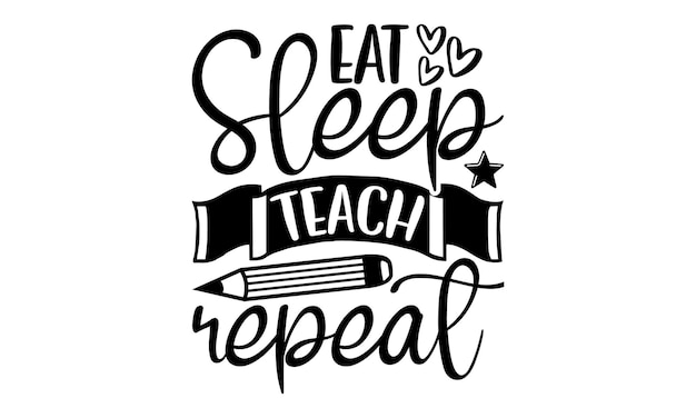 Profesor svg diseño Tipografía dibujada a mano citas vectoriales fondo blanco
