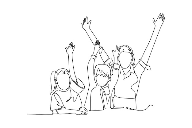 Profesores que enseñan en clase concepto dibujo de línea única diseño ilustración gráfica vectorial