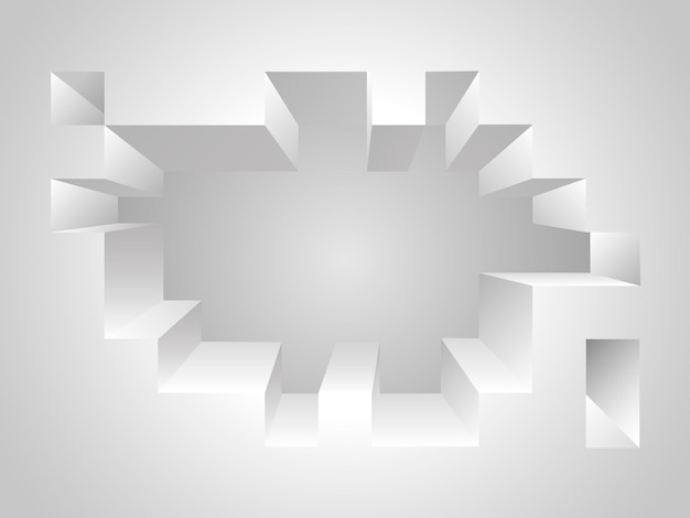 Profundidad de píxeles 3D Fondo blanco abstracto Juego de video Marco de píxels Fondo digital