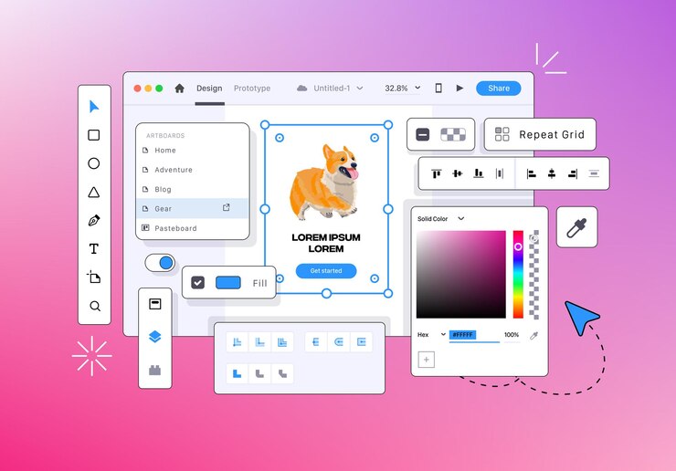 Vector programa para diseñadores web aplicación para crear una interfaz móvil creación de una interfaz