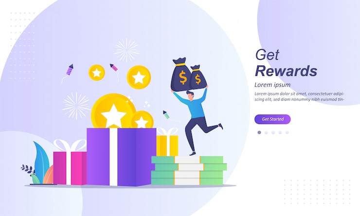 Vector programa de fidelización y obtén recompensas