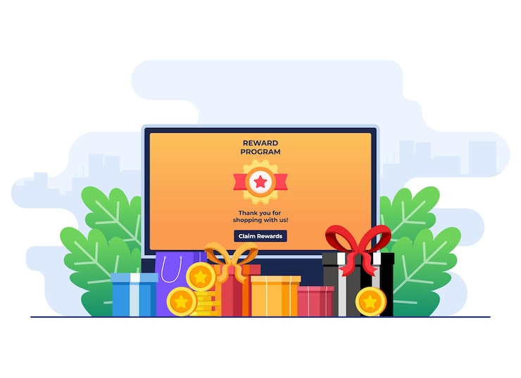 Vector programa de lealtad en línea