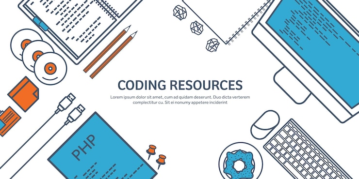 Vector programación alineada codificación y seo esquema informático código de fondo hardware software desarrollo web