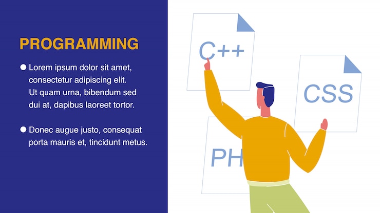 Vector programación de banner web con espacio de texto
