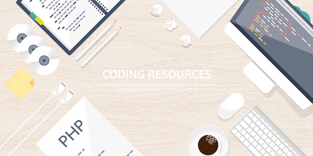 Programación y codificación computación plana código de fondo hardware software desarrollo web búsqueda seo