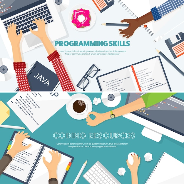 Programación codificación informática plana código de fondo hardware software desarrollo web motor de búsqueda