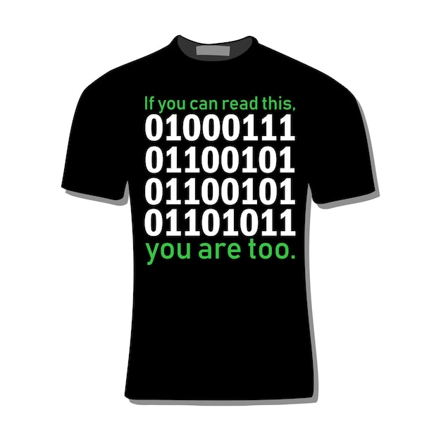 programación de códigos binarios de computadora diseño de camisetas