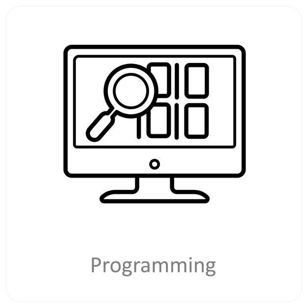Programación y concepto de icono de grandes datos