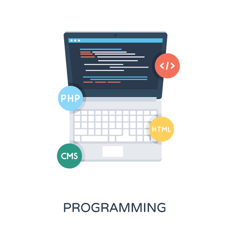 Vector programación de icono de vector plano