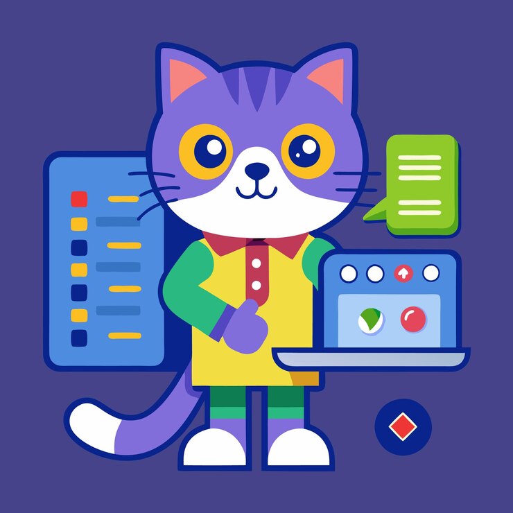 Vector programador de gatos en el vector