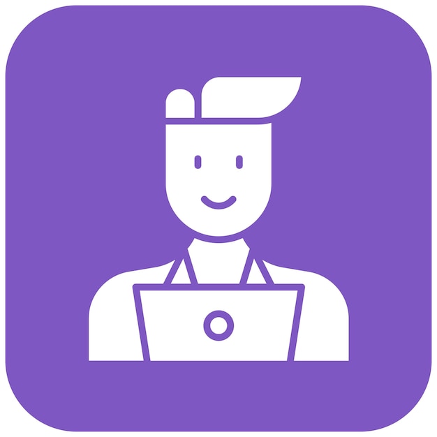 Programador Imagen vectorial de icono masculino Se puede usar para profesiones