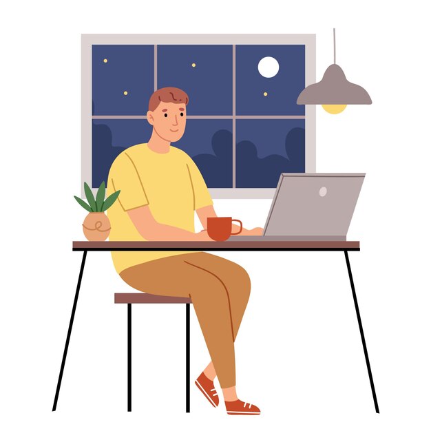 El programador trabaja de noche