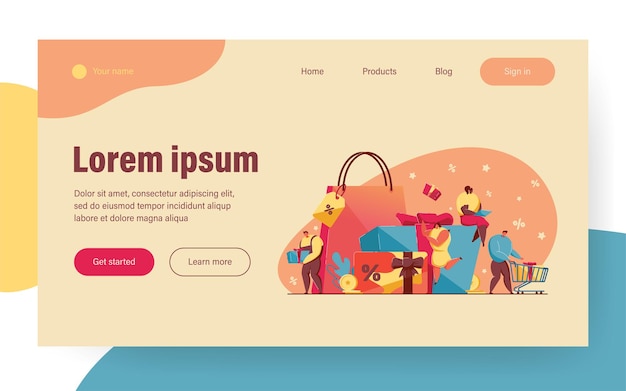 Programas de bonificación, recompensa y obsequio para clientes leales. Tienda o tienda que ofrece descuentos para clientes. Ilustración de vector de publicidad, promoción, concepto de comercio electrónico